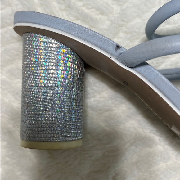 Dolce Vita Noles Light Blue Silver Block Heel Sandals 7.5 - Picture 13 of 14